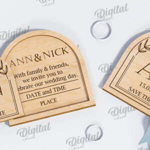 Intra απο ξύλο plywood 3mm-4mm πάχος – Ξύλινο Προσκλητήριο Γάμου Κοπή Laser Δίασταση  20x20 cm INTRAFABR-117332798