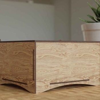 Intra απο ξύλο plywood 3mm-4mm πάχος – Ξύλινο κουτί κοπής Laser γάμου REF006 Δίασταση  20x20 cm INTRAFABR-110659136 - Image 2