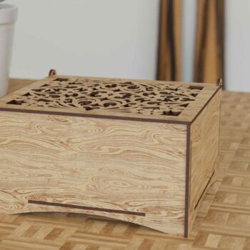 Intra απο ξύλο plywood 3mm-4mm πάχος – Ξύλινο κουτί κοπής Laser γάμου REF006 Δίασταση  20x20 cm INTRAFABR-110659136 - Image 4