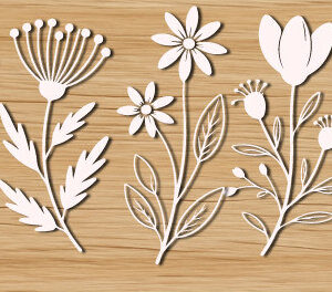 Intra απο ξύλο plywood 3mm-4mm πάχος – Ξύλινο άγριο λουλούδι Cut Bundle 1654 Δίασταση  20x20 cm INTRAFABR-123356247