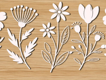 Intra απο ξύλο plywood 3mm-4mm πάχος – Ξύλινο άγριο λουλούδι Cut Bundle 1654 Δίασταση  20x20 cm INTRAFABR-123356247 - Image 1