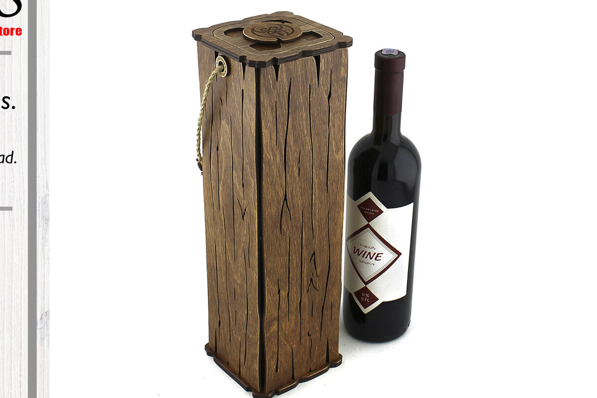 Intra απο ξύλο plywood 3mm-4mm πάχος – Ξύλινο κουτί κρασιού. Αρχείο κοπής με λέιζερ Δίασταση  20x20 cm INTRAFABR-89707427