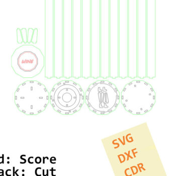 Intra απο ξύλο plywood 3mm-4mm πάχος – Ξύλινο κουτί κρασιού. Αρχείο κοπής με λέιζερ Δίασταση  20x20 cm INTRAFABR-90356823 - Image 10