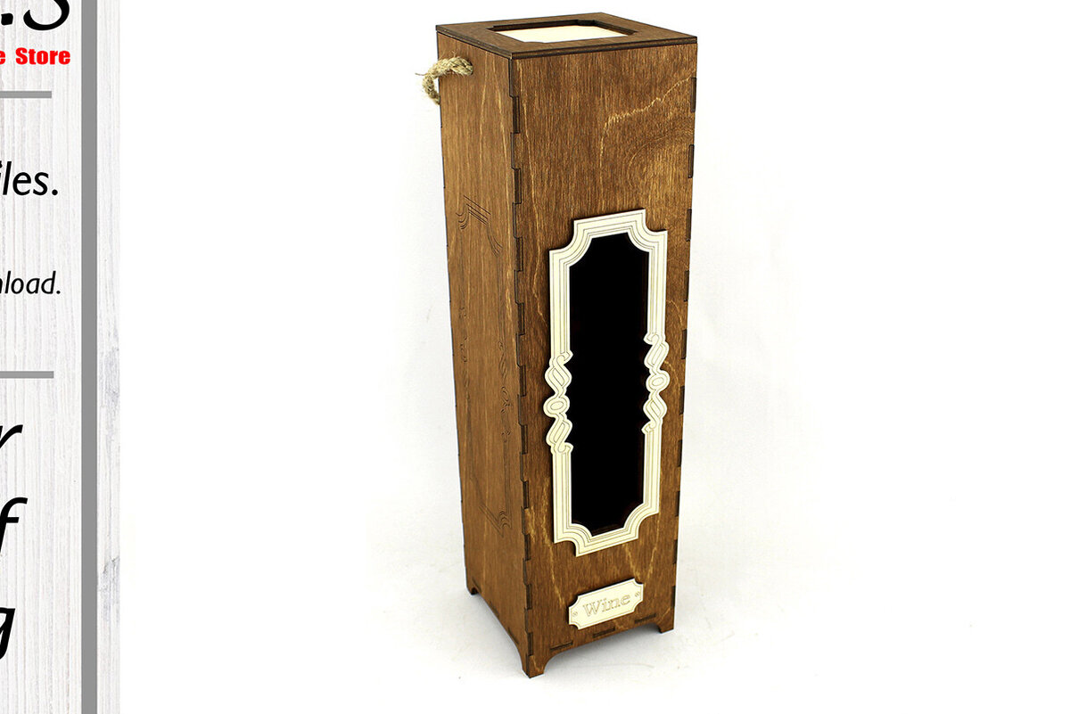 Intra απο ξύλο plywood 3mm-4mm πάχος – Ξύλινο κουτί κρασιού Αρχείο κοπής με λέιζερ Δίασταση  20x20 cm INTRAFABR-82159550