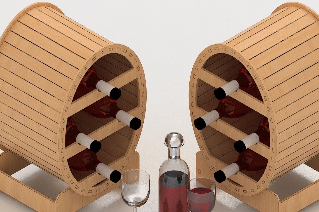 Intra απο ξύλο plywood 3mm-4mm πάχος – Ξύλινο ράφι κρασιού / Βάση επίδειξης μπουκαλιών Δίασταση  20x20 cm INTRAFABR-37055929