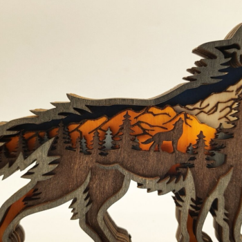 Intra απο ξύλο plywood 3mm-4mm πάχος – Χριστουγεννιάτικο στολίδι Ξύλινο Wolf Home Δίασταση  20x20 cm INTRAFABR-51467637 - Image 1