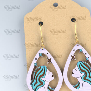 Intra απο ξύλο plywood 3mm-4mm πάχος – Ξύλινα Σκουλαρίκια Zodiac Δέσμη κοπής με λέιζερ Δίασταση  5x5 cm INTRAFABR-97000896 - Image 7