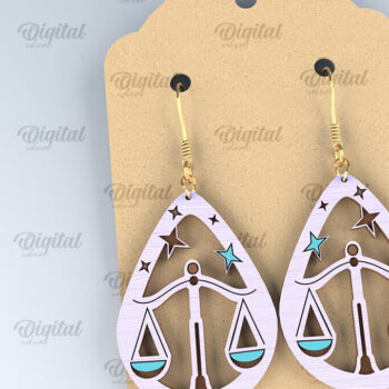 Intra απο ξύλο plywood 3mm-4mm πάχος – Ξύλινα Σκουλαρίκια Zodiac Δίασταση  5x5 cm INTRAFABR-96998017 - Image 1