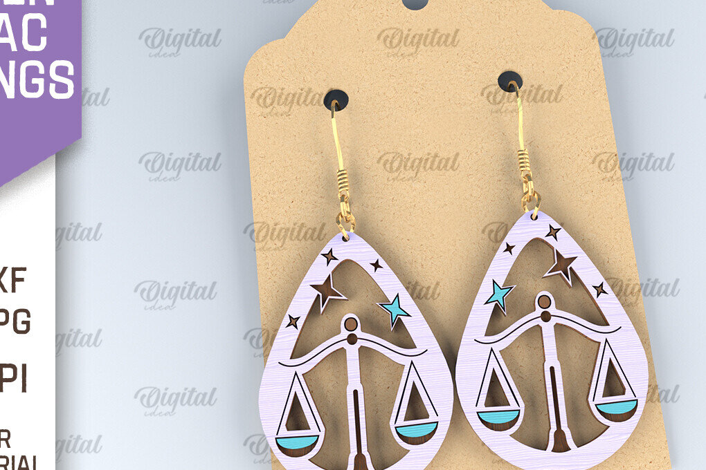 Intra απο ξύλο plywood 3mm-4mm πάχος – Ξύλινα Σκουλαρίκια Zodiac Δίασταση  5x5 cm INTRAFABR-96998017