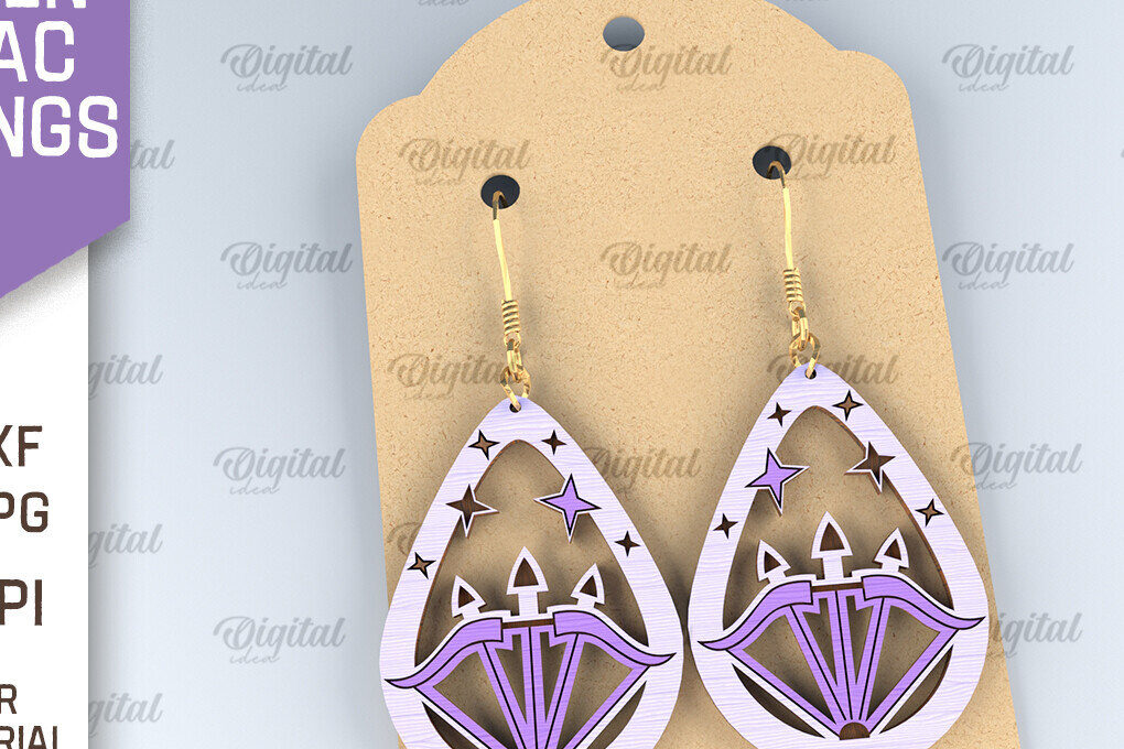 Intra απο ξύλο plywood 3mm-4mm πάχος – Ξύλινα Σκουλαρίκια Zodiac Δίασταση  5x5 cm INTRAFABR-96998079