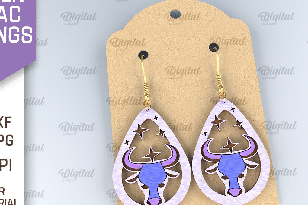 Intra απο ξύλο plywood 3mm-4mm πάχος – Ξύλινα Σκουλαρίκια Zodiac Δίασταση  5x5 cm INTRAFABR-96997701