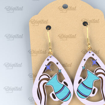 Intra απο ξύλο plywood 3mm-4mm πάχος – Ξύλινα Σκουλαρίκια Zodiac Δίασταση  5x5 cm INTRAFABR-96997751 - Image 1