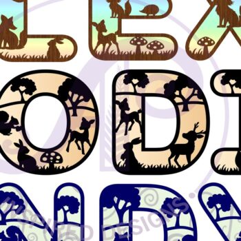 Intra απο ξύλο plywood 3mm-4mm πάχος – Δέσμη αλφαβήτου Woodland Γράμματα Δίασταση  20x20 cm INTRAFABR-69831726 - Image 4