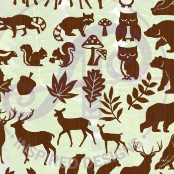Intra απο ξύλο plywood 3mm-4mm πάχος – Πακέτο Woodland Animal 38 Shapes Δίασταση  20x20 cm INTRAFABR-69762266 - Image 1