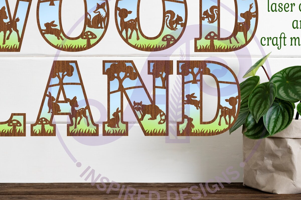 Intra απο ξύλο plywood 3mm-4mm πάχος – Σετ αλφάβητου Woodland Animal. 2 Επίπεδο 49 Δίασταση  20x20 cm INTRAFABR-83660624