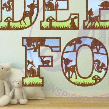 Intra απο ξύλο plywood 3mm-4mm πάχος – Σετ αλφάβητου Woodland Animal. 2 Επίπεδο 49 Δίασταση  20x20 cm INTRAFABR-83660624 - Image 2