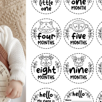 Intra απο ξύλο plywood 3mm-4mm πάχος – Woodland Animal Baby Milestones Δίασταση 20x20 cm INTRAFABR-112456004 - Image 1