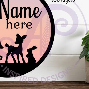 Intra απο ξύλο plywood 3mm-4mm πάχος – Woodland Animal Layered με όνομα τοίχου σημάδι Δίασταση  40x30 cm INTRAFABR-120665712 - Image 3