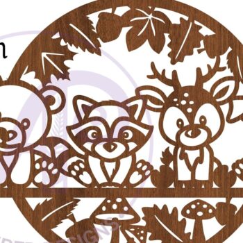 Intra απο ξύλο plywood 3mm-4mm πάχος – Επιγραφή Woodland Animal Wall Art, Αρχείο. Δίασταση  40x30 cm INTRAFABR-83737251 - Image 4