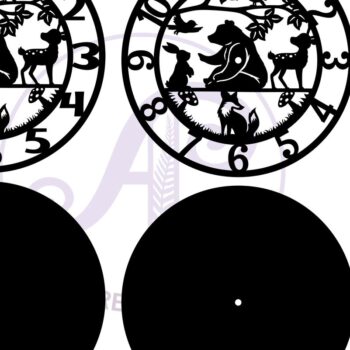 Intra απο ξύλο plywood 3mm-4mm πάχος – Woodland Animal ρολόι τοίχου με λέιζερ Δίασταση  40x30 cm INTRAFABR-81532044 - Image 4