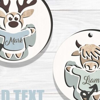 Intra απο ξύλο plywood 3mm-4mm πάχος – Χριστουγεννιάτικα στολίδια Woodland Animals Δίασταση  20x20 cm INTRAFABR-81362999 - Image 2