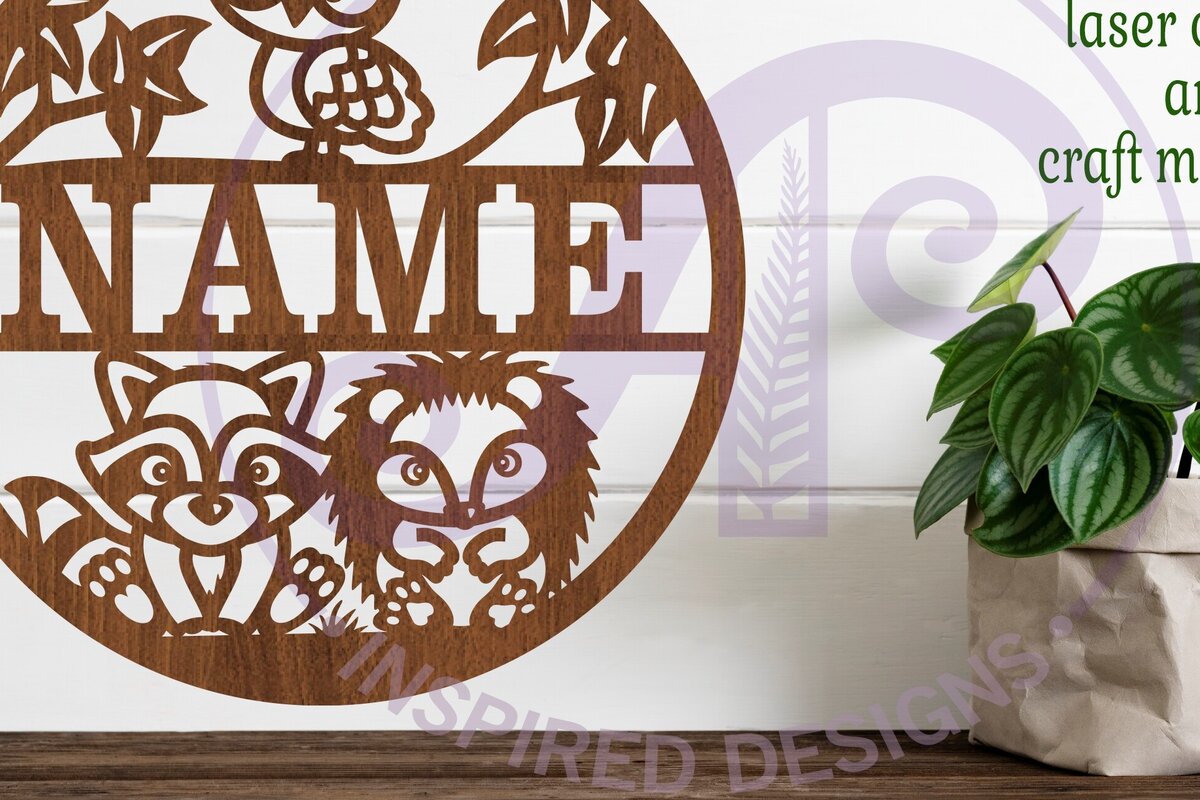 Intra απο ξύλο plywood 3mm-4mm πάχος – Σήμα ονόματος Woodland Animals Δίασταση  20x20 cm INTRAFABR-88329249