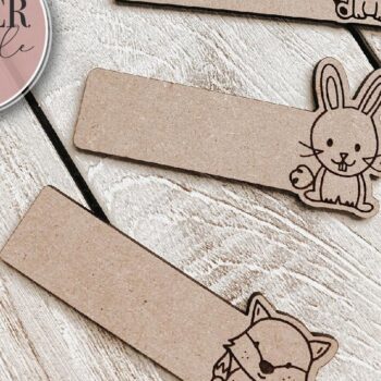 Intra απο ξύλο plywood 3mm-4mm πάχος – Ετικέτες ονομάτων Woodland Animals Δίασταση  20x20 cm INTRAFABR-75553170 - Image 3