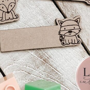 Intra απο ξύλο plywood 3mm-4mm πάχος – Ετικέτες ονομάτων Woodland Animals Δίασταση  20x20 cm INTRAFABR-75553170 - Image 4