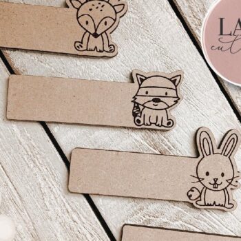 Intra απο ξύλο plywood 3mm-4mm πάχος – Ετικέτες ονομάτων Woodland Animals Δίασταση  20x20 cm INTRAFABR-75553170 - Image 7