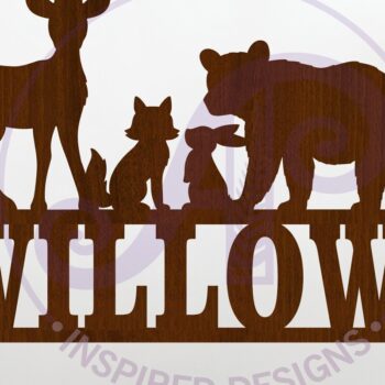 Intra απο ξύλο plywood 3mm-4mm πάχος – Πινακίδα τέχνης τοίχου με όνομα Woodland Animals, Δίασταση  40x30 cm INTRAFABR-117302956 - Image 1