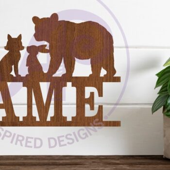 Intra απο ξύλο plywood 3mm-4mm πάχος – Πινακίδα τέχνης τοίχου με όνομα Woodland Animals, Δίασταση  40x30 cm INTRAFABR-117302956 - Image 3