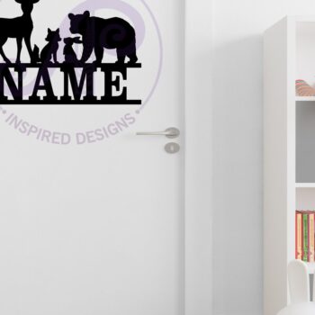 Intra απο ξύλο plywood 3mm-4mm πάχος – Πινακίδα τέχνης τοίχου με όνομα Woodland Animals, Δίασταση  40x30 cm INTRAFABR-117302956 - Image 4