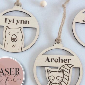 Intra απο ξύλο plywood 3mm-4mm πάχος – Woodland Animals Ornaments Δίασταση  20x20 cm INTRAFABR-72170576 - Image 4