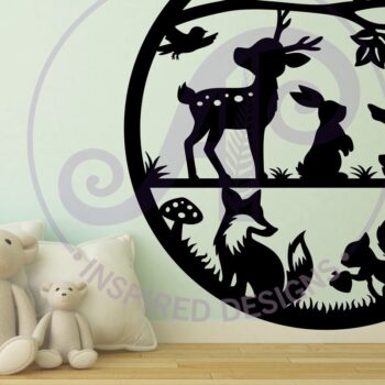 Intra απο ξύλο plywood 3mm-4mm πάχος – Επιγραφή τοίχου Woodland Animals, Αρχείο Δίασταση  40x30 cm INTRAFABR-80648080 - Image 2