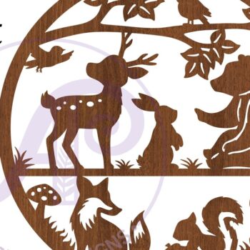 Intra απο ξύλο plywood 3mm-4mm πάχος – Επιγραφή τοίχου Woodland Animals, Αρχείο Δίασταση  40x30 cm INTRAFABR-80648080 - Image 4