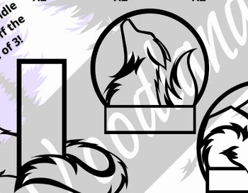 Intra απο ξύλο plywood 3mm-4mm πάχος – Δέσμη Woodland Wolf Δίασταση  20x20 cm INTRAFABR-34932575 - Image 1