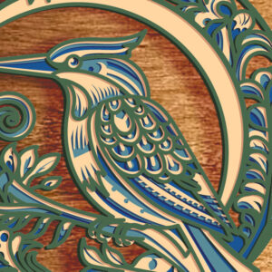 Intra απο ξύλο plywood 3mm-4mm πάχος – Woodpecker Multilayer/Bird Cut Cnc Δίασταση  20x20 cm INTRAFABR-76545955