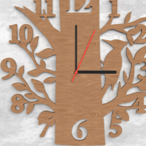 Intra απο ξύλο plywood 3mm-4mm πάχος – Ρολόι τοίχου Δρυοκολάπτης Δέντρο - Δίασταση  40x30 cm INTRAFABR-118392791