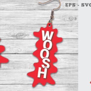 Intra απο ξύλο plywood 3mm-4mm πάχος – Σκουλαρίκια Woosh Δίασταση  5x5 cm INTRAFABR-112070802