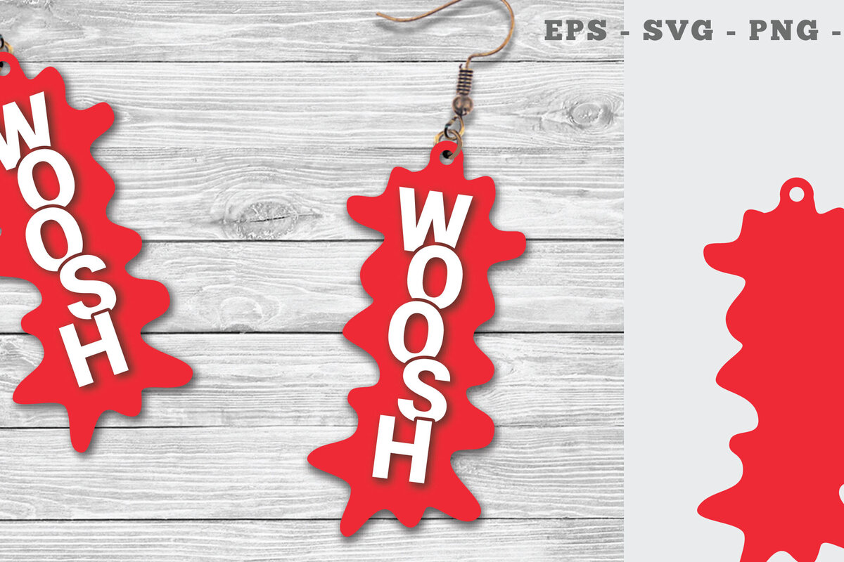 Intra απο ξύλο plywood 3mm-4mm πάχος – Σκουλαρίκια Woosh Δίασταση  5x5 cm INTRAFABR-112070802