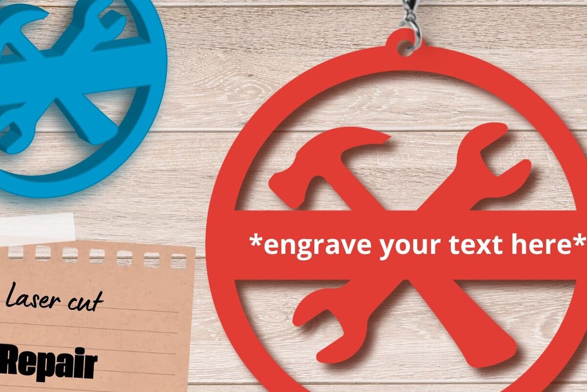 Intra απο ξύλο plywood 3mm-4mm πάχος – Μπρελόκ εργαστηρίου, Επιδιόρθωση Charm Laser Δίασταση  5x5 cm INTRAFABR-95145483