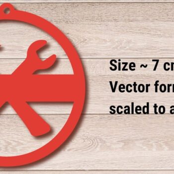 Intra απο ξύλο plywood 3mm-4mm πάχος – Μπρελόκ εργαστηρίου, Επιδιόρθωση Charm Laser Δίασταση  5x5 cm INTRAFABR-95145483 - Image 2