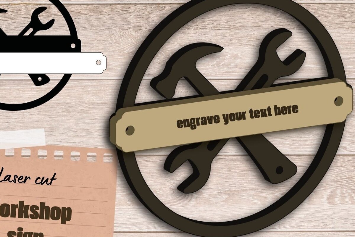 Intra απο ξύλο plywood 3mm-4mm πάχος – Πινακίδα καλωσορίσματος συνεργείου, πινακίδα επισκευής πόρτας Δίασταση  20x20 cm INTRAFABR-93995779