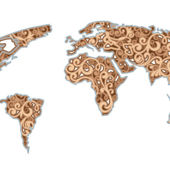 Intra απο ξύλο plywood 3mm-4mm πάχος – Αρχεία αποκοπής λέιζερ πολλαπλών επιπέδων παγκόσμιου χάρτη Δίασταση  20x20 cm INTRAFABR-12665766 - Image 5