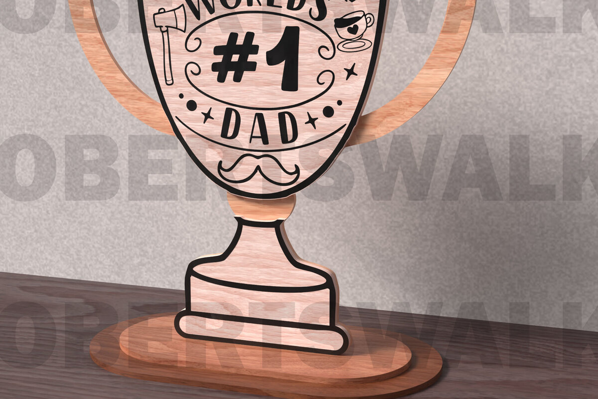 Intra απο ξύλο plywood 3mm-4mm πάχος – Πινακίδα του καλύτερου τρόπαιου μπαμπά στον κόσμο Δίασταση  20x20 cm INTRAFABR-122013634