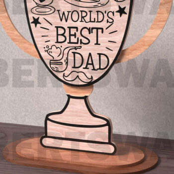 Intra απο ξύλο plywood 3mm-4mm πάχος – Το καλύτερο Dad Trophy στον κόσμο Δίασταση  20x20 cm INTRAFABR-122015120 - Image 1