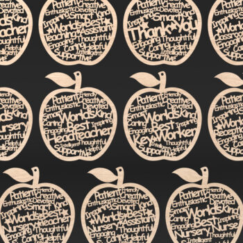 Intra απο ξύλο plywood 3mm-4mm πάχος – Ο καλύτερος δάσκαλος στον κόσμο Apple Δίασταση  20x20 cm INTRAFABR-89541485 - Image 1