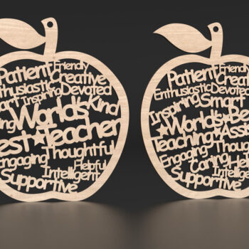 Intra απο ξύλο plywood 3mm-4mm πάχος – Ο καλύτερος δάσκαλος στον κόσμο Apple Δίασταση  20x20 cm INTRAFABR-89541485 - Image 2