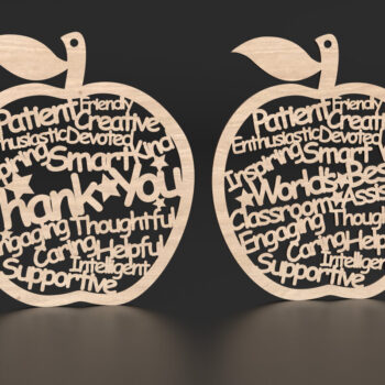 Intra απο ξύλο plywood 3mm-4mm πάχος – Ο καλύτερος δάσκαλος στον κόσμο Apple Δίασταση  20x20 cm INTRAFABR-89541485 - Image 3