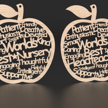 Intra απο ξύλο plywood 3mm-4mm πάχος – Ο καλύτερος δάσκαλος στον κόσμο Apple Δίασταση  20x20 cm INTRAFABR-89541485 - Image 4